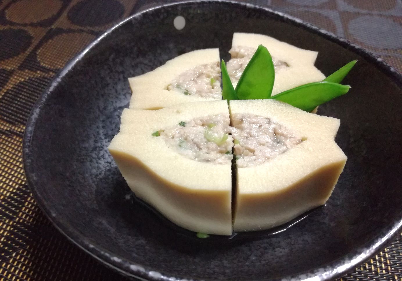 高野豆腐と鶏ミンチのはさみ煮 | ふくろうママのお料理ノート