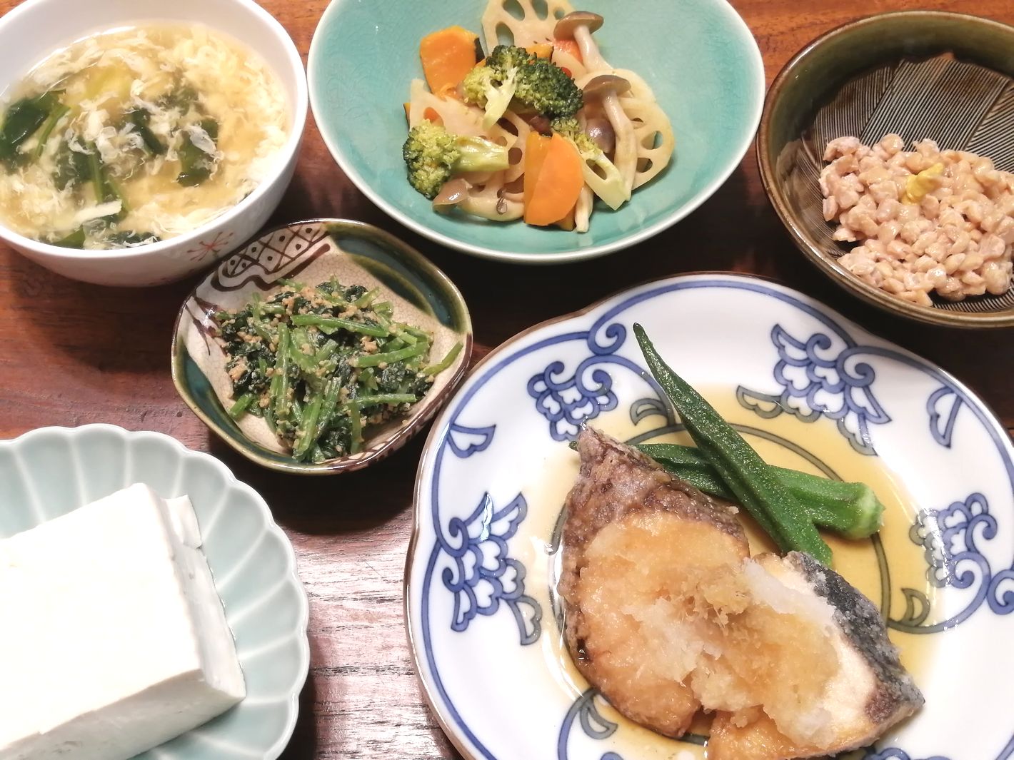 秋野菜の温ピクルスサラダ ブリの揚げ出し献立 ふくろうママのお料理ノート