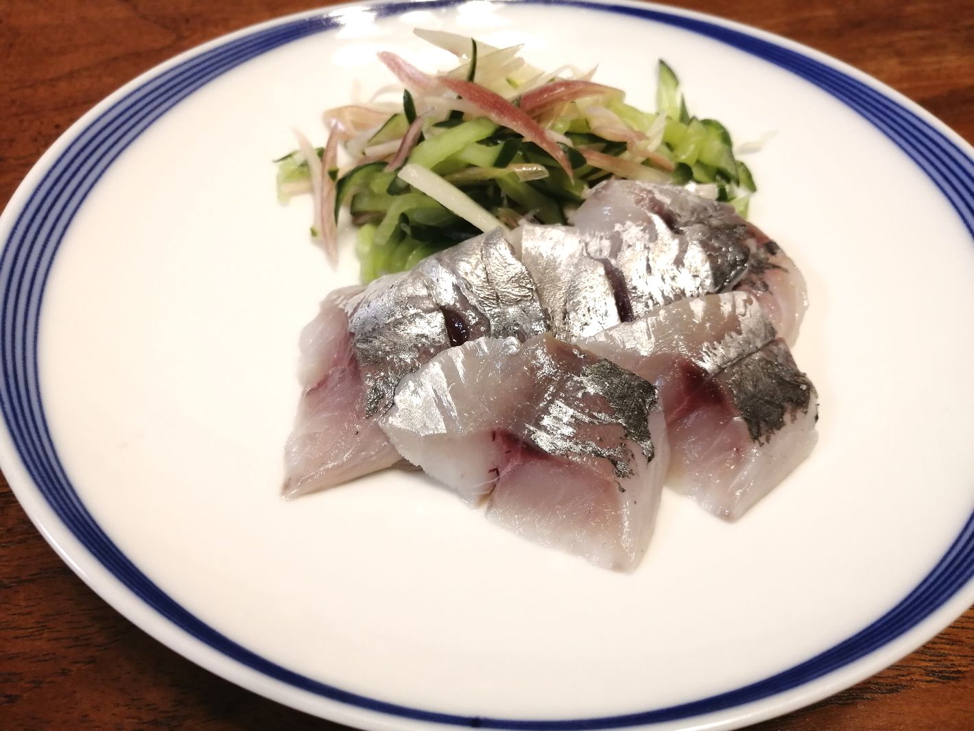 鯵の酢〆と付け合わせ 牛蒡と牛肉のしぐれ煮 ふくろうママのお料理ノート